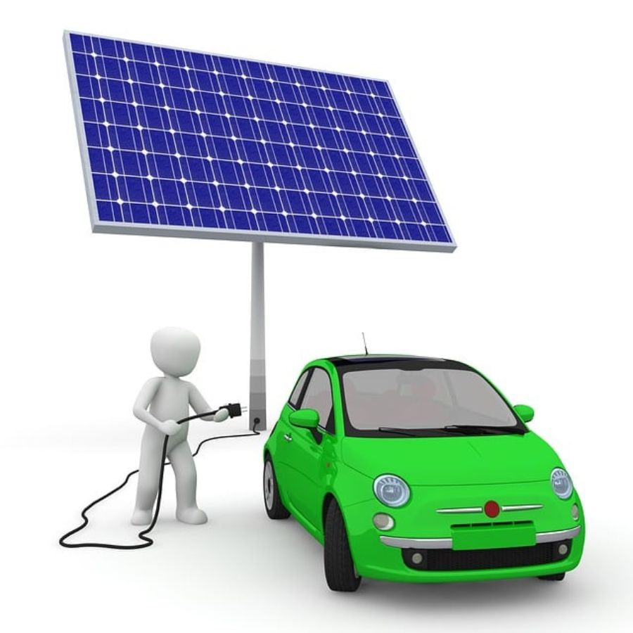 an illustration of solar powering a car