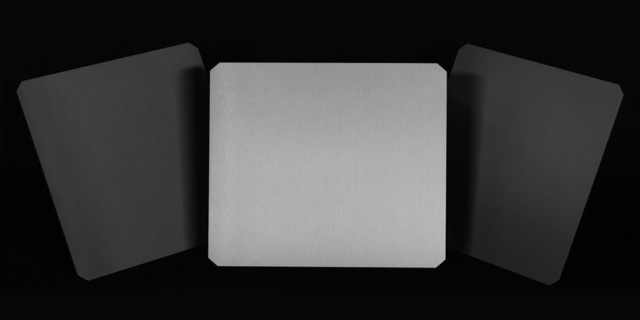 grey longi monocrystalline silicon wafers in black background