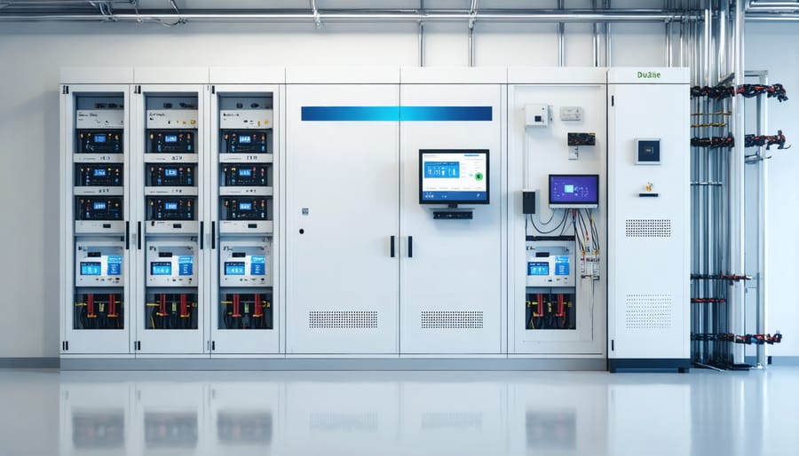 Professional installation of lithium battery storage system for off-grid solar