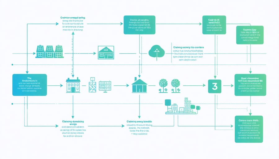 Visual guide showing steps to claim residential energy tax credits in British Columbia