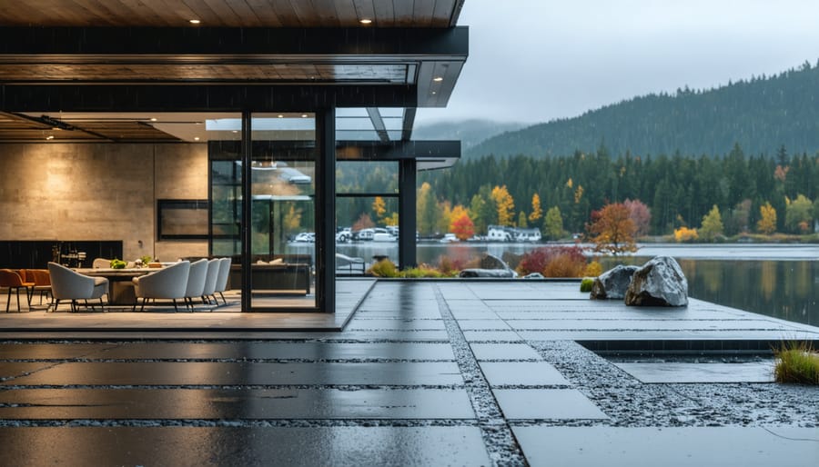 Detailed view of weather-sealed solar panel Z bracket installation