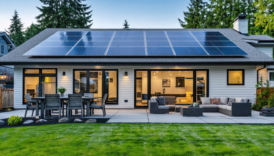 Modern BC home exterior showing energy-efficient windows and insulation upgrades