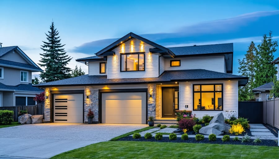 Energy auditor conducting home efficiency evaluation with thermal imaging equipment