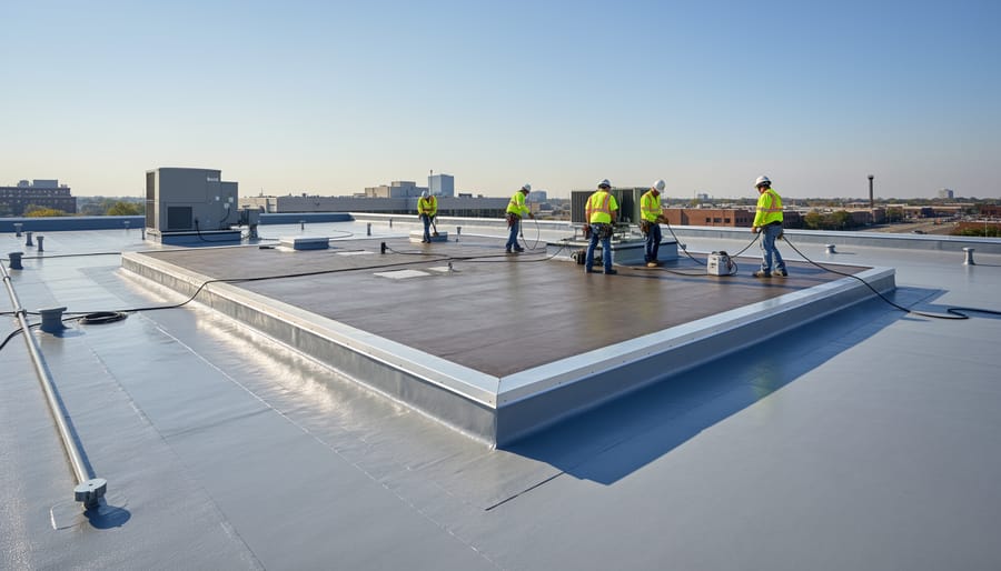 Restored residential roof showing quality repair work after solar panel removal