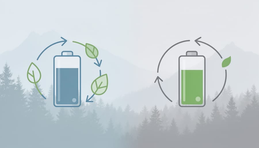 Zinc metal pieces and young plant growing in soil representing sustainable energy storage